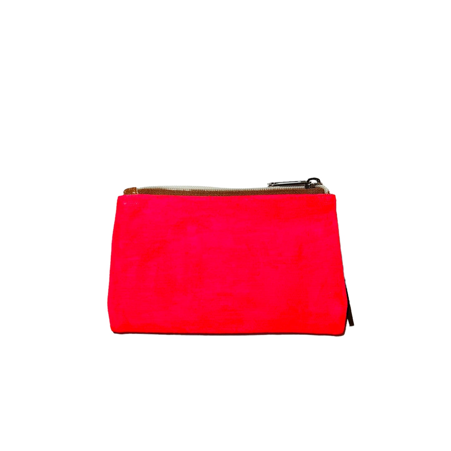 JenDore Hand-Painted Pink 4x6 in. Canvas & Leather Cosmetic Makeup Travel Bag