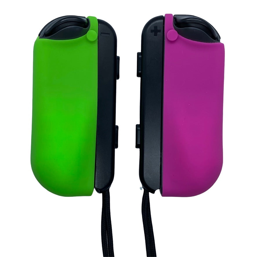 JenDore Fundas protectoras Joy-con de silicona verde lima y fucsia para Nintendo Switch