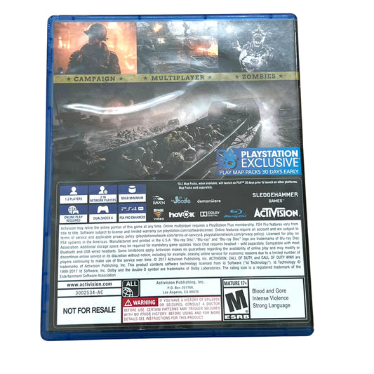 Call of Duty: WWII – PS4 PlayStation 4 Video Game with Case | Preowned