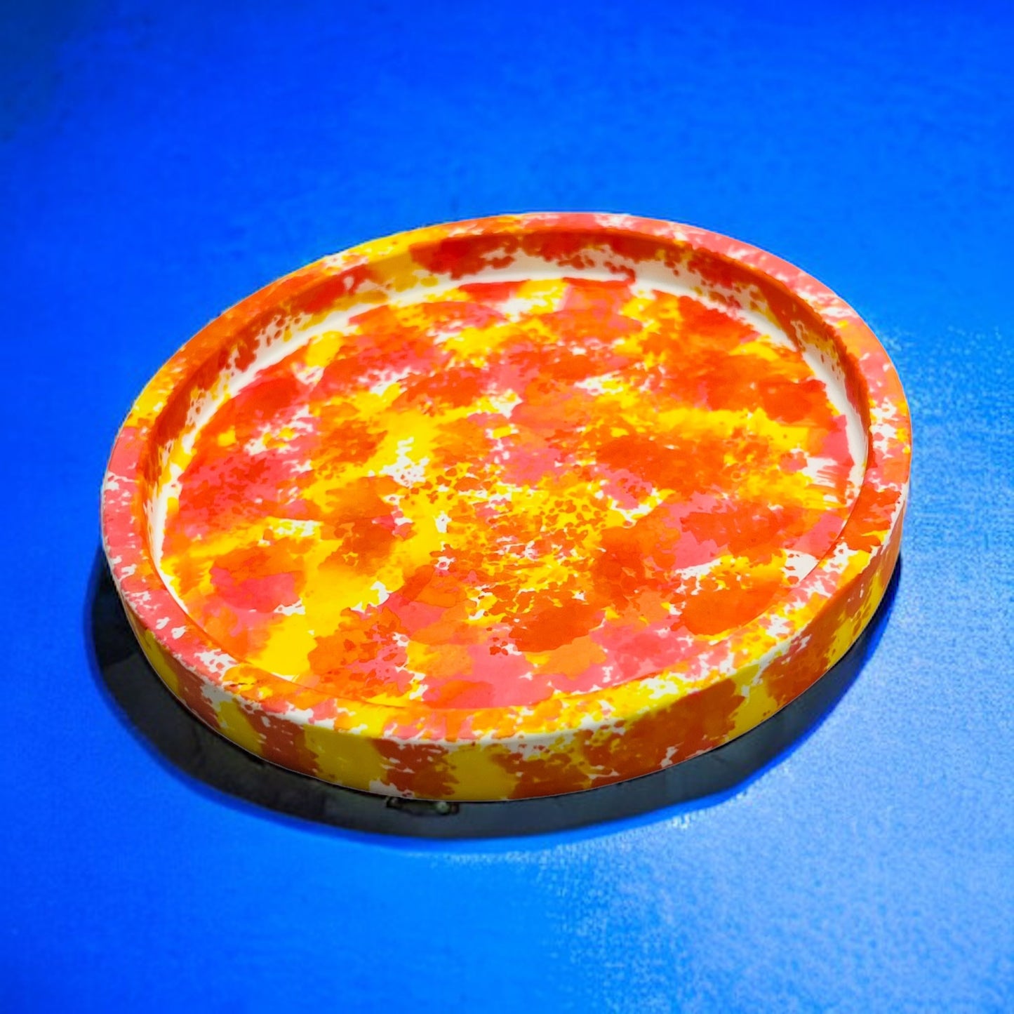 JenDore Handmade Yellow & Orange Summer Vibes Circular Ceramic Vanity Tray