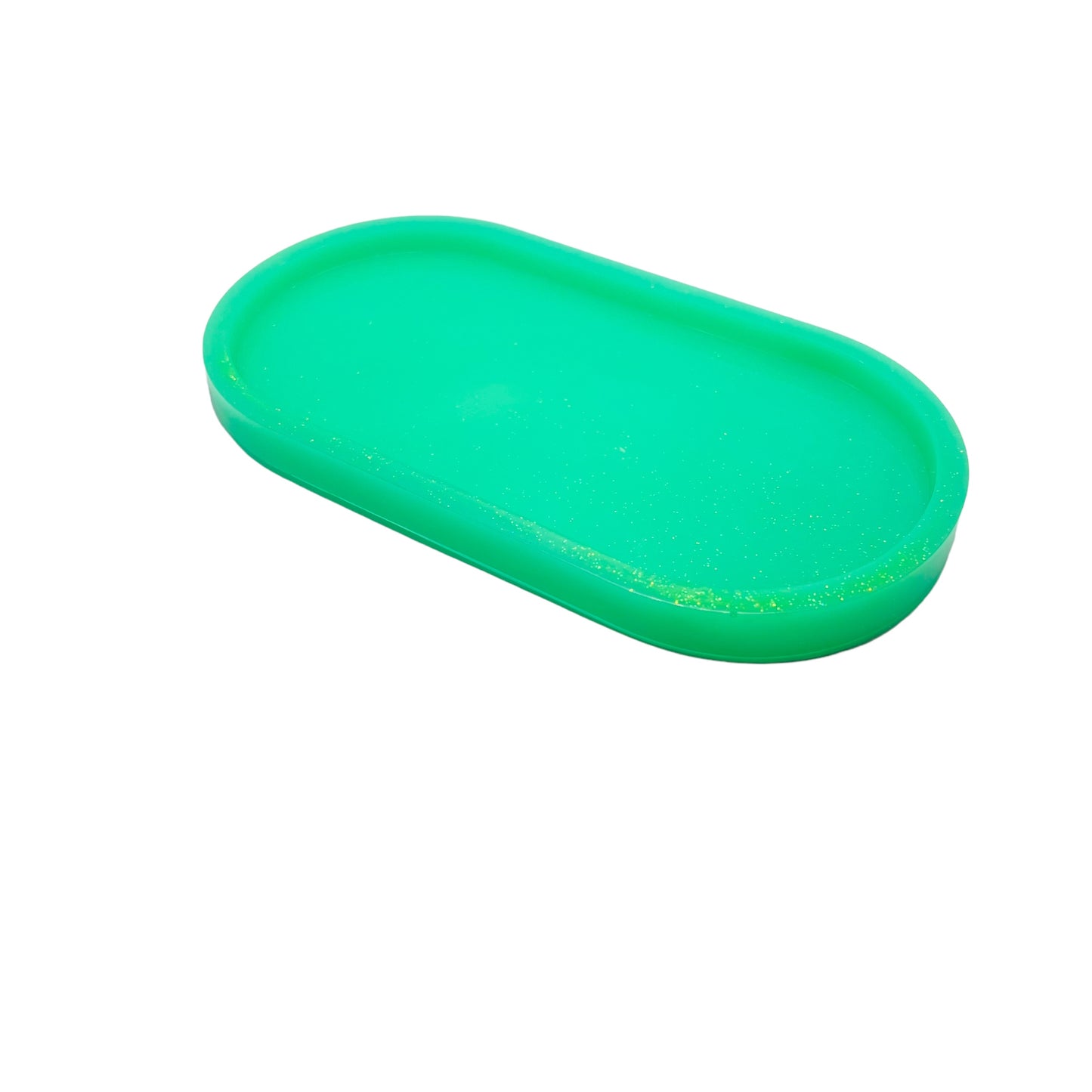 Plateau de vanité Glam vert fait à la main JenDore : l'accessoire VIP de votre vanité !