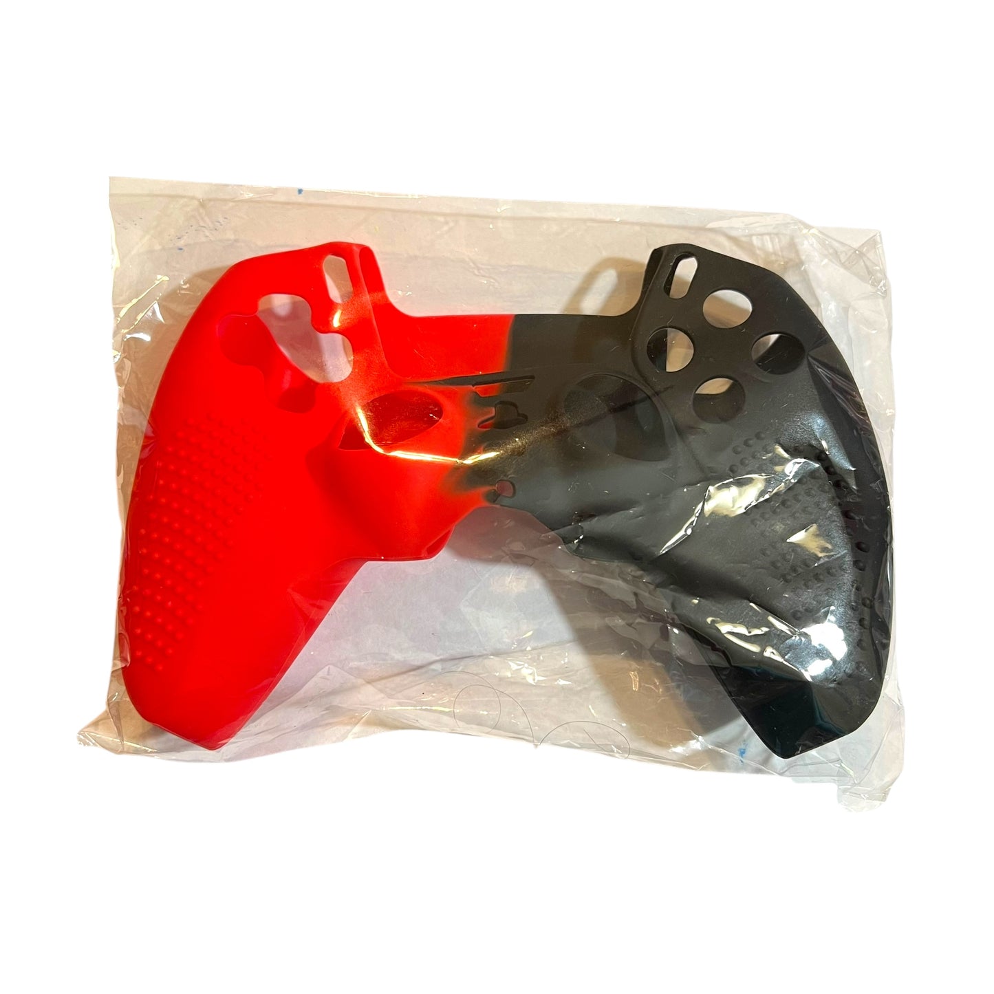 JenDore Black Red Anti-Slip Edge Silicone Cover for PS5 Controller