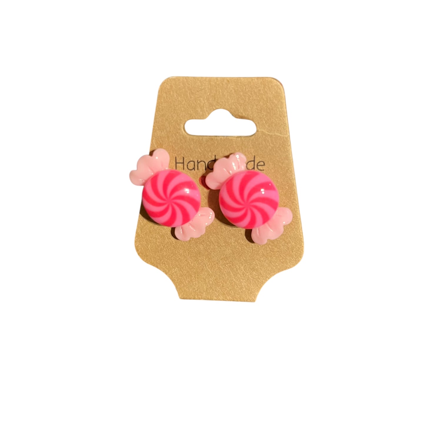 JenDore Handmade Pink Candy Swirl Stud Earrings