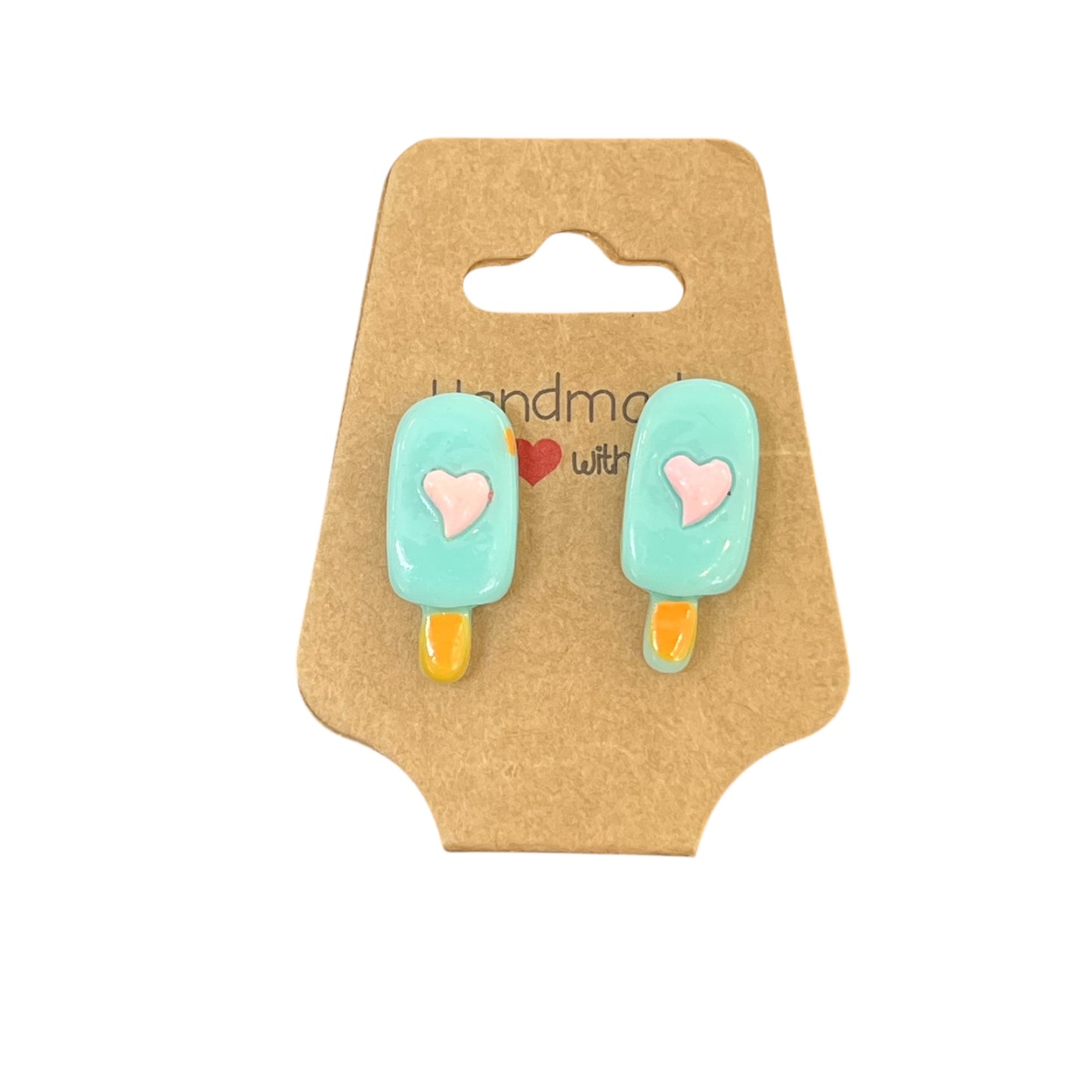 JenDore Handmade popsicle Heart Stud Earrings