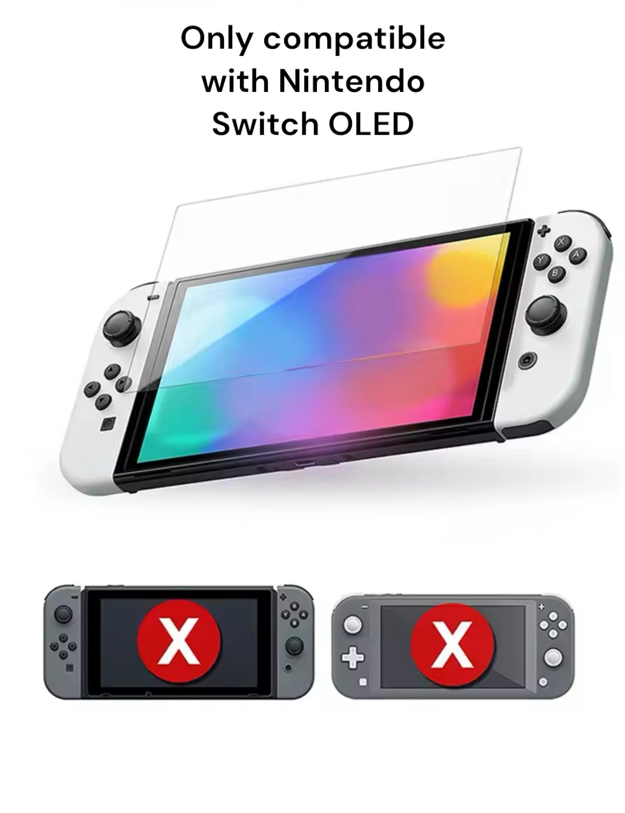 JenDore 2-Pack Tempered Glass Screen Protector for Nintendo Switch OLED – 9H Clear Glass Film