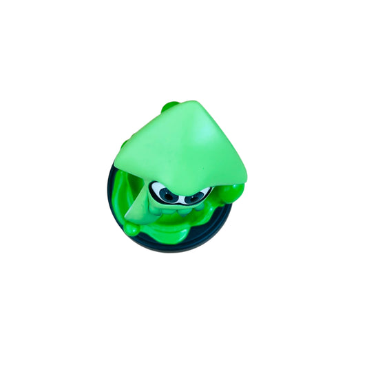 Green character with a hood on a white background