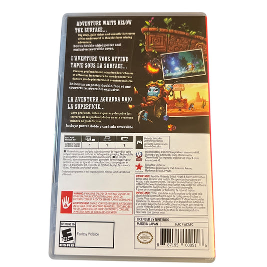 Used Steamworld Dig 2 Nintendo Switch game with original case, preowned and tested, available from JenDore in Norfolk, VA.