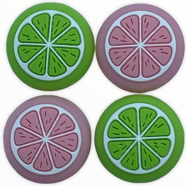 JenDore Pink & Green Fruit 4 tapas de silicona para agarre de pulgar para Nintendo Switch