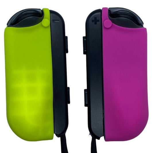 JenDore Fuchsia Pink and Neon Yellow Silicone Protective Shell Controller Covers – Compatible with Nintendo Switch Joy-Con