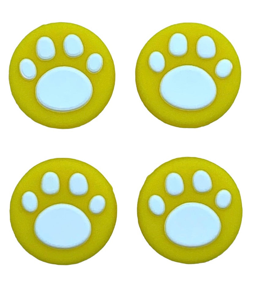 JenDore - 4 tapas de silicona para agarre de pulgar, color amarillo y blanco, para Nintendo Switch