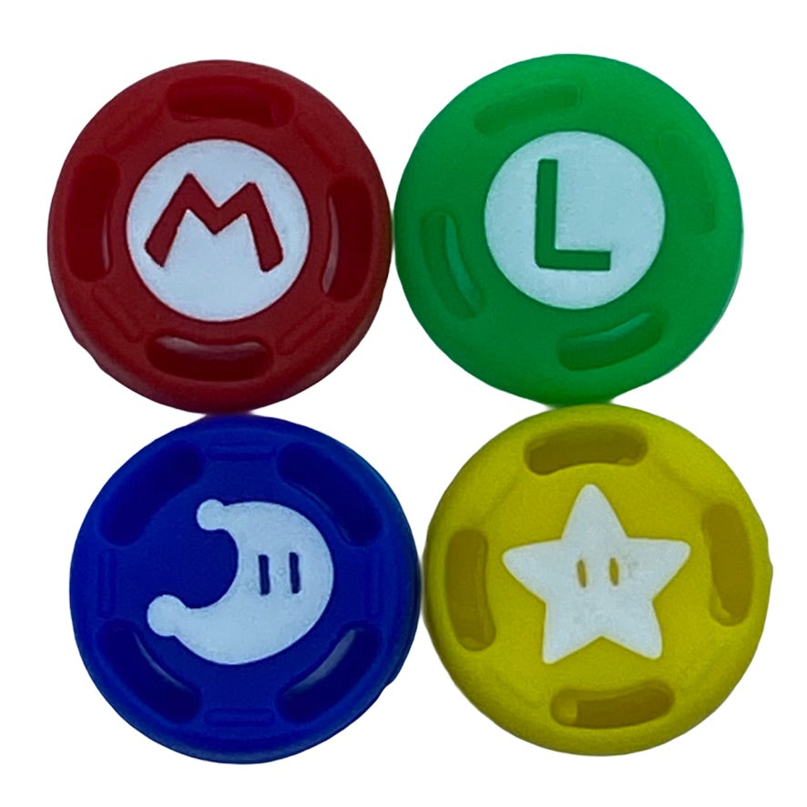 JenDore Blue Moon Red M Green L Yellow Star 4 tapas de silicona para agarre de pulgar para Nintendo Switch
