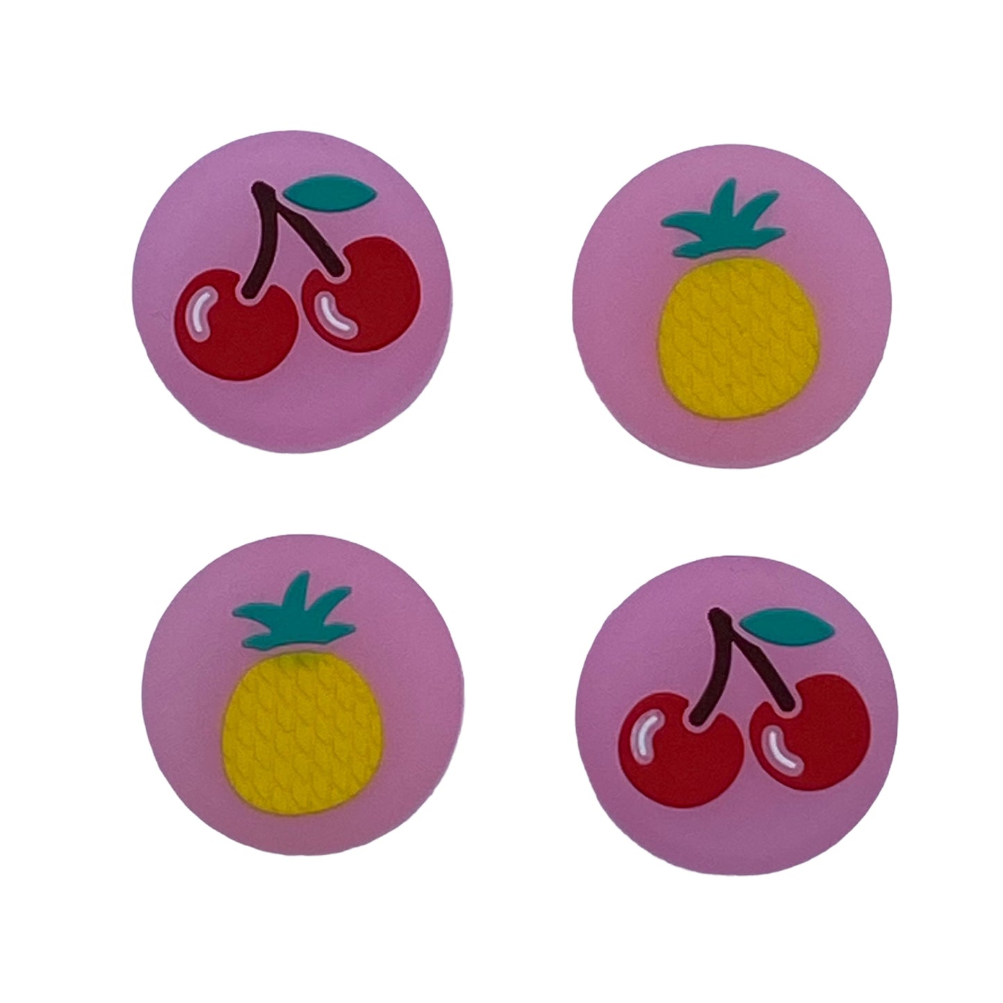 Jendore Jelly Rose Cerise Ananas Fruit 4Pcs Capuchons de Poignée en Silicone pour Nintendo Switch