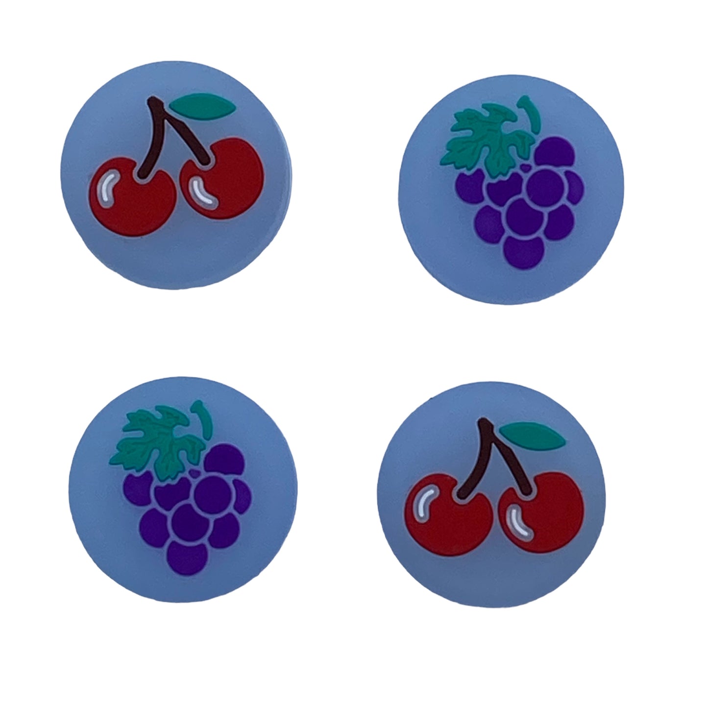 Jendore Jelly Raisin Cerise Fruit 4Pcs Capuchons de Poignée en Silicone pour Nintendo Switch & NS Lite