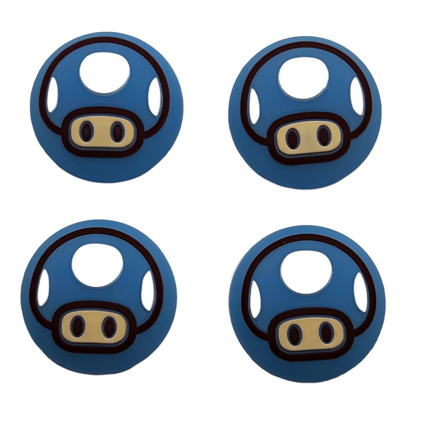 JenDore Setas azules que brillan en la oscuridad, 4 tapas de silicona para el pulgar para Nintendo Switch Pro, PS5, PS4 y controlador Xbox 360