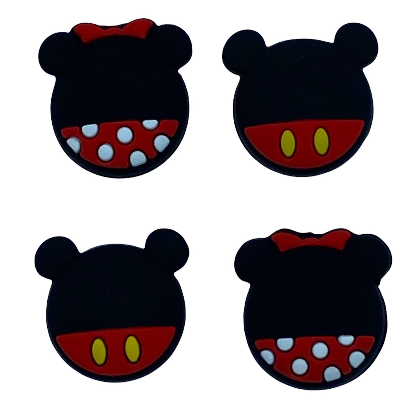 JenDore Ratón Rojo Negro 4 Piezas Tapas de Silicona para Agarre del Pulgar para Nintendo Switch