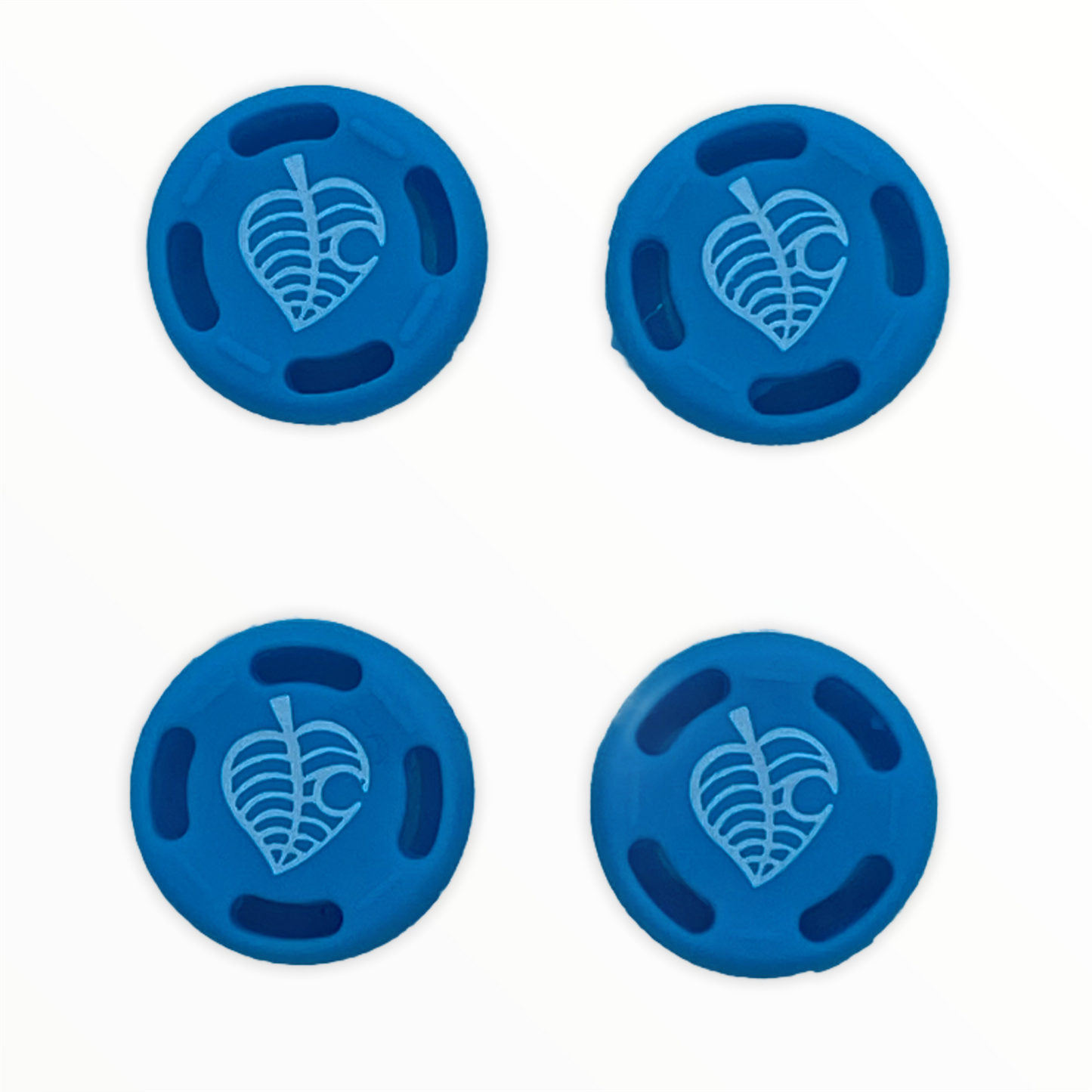 JenDore Blue 4Pcs Leaf Animal Crossing Silicone Thumb Grip Caps for Nintendo Switch