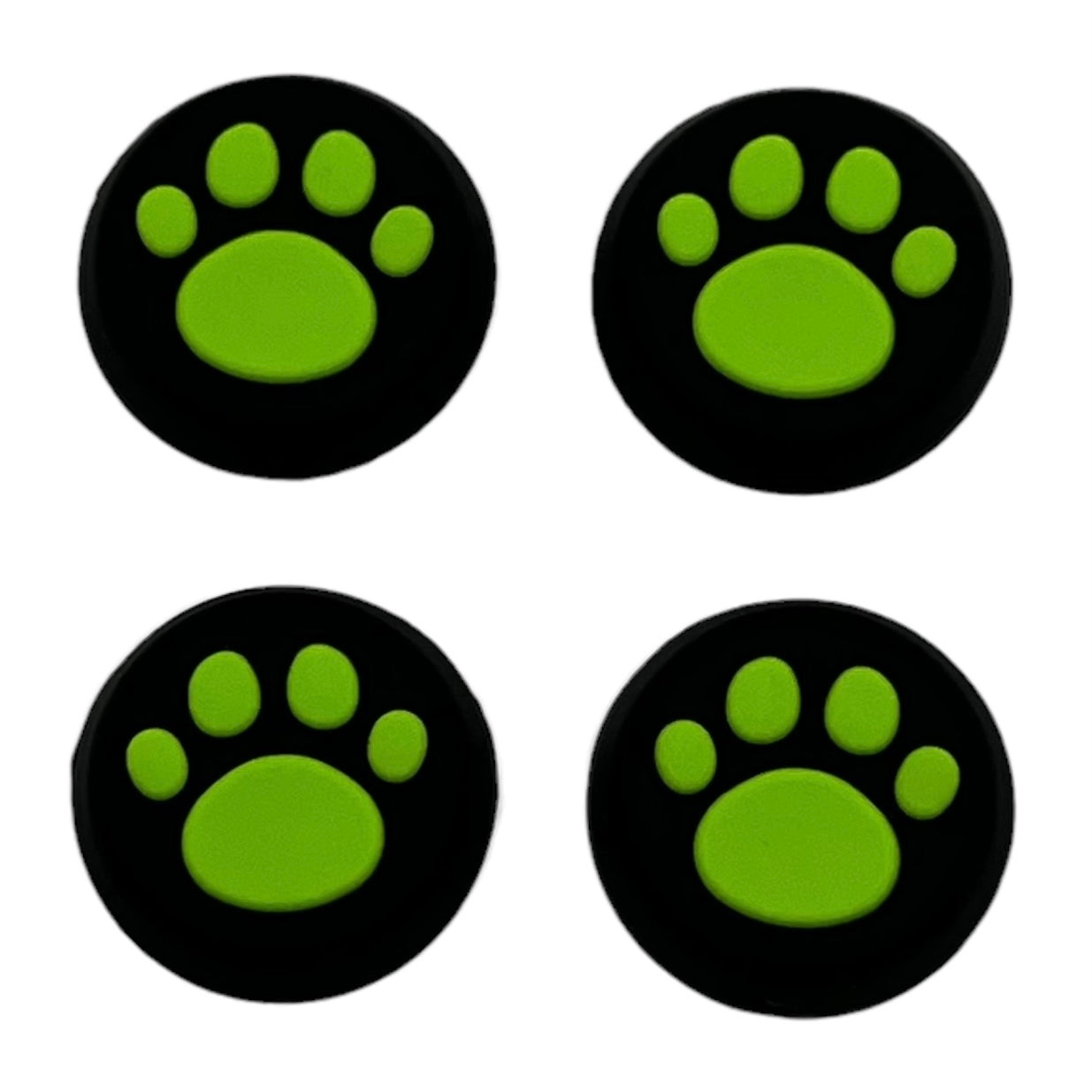 JenDore Green Black Paws 4 tapas de silicona para agarre de pulgar para Nintendo Switch Pro, PS5, PS4 y Xbox 360