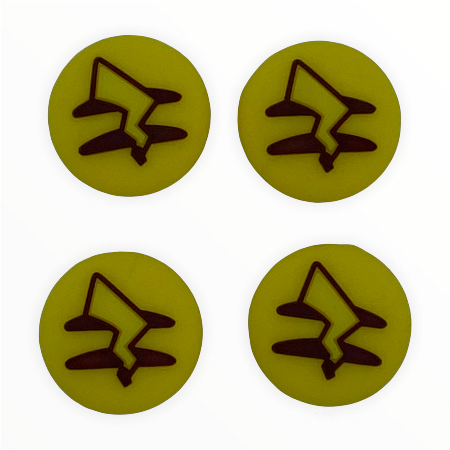 JenDore Yellow Lightning Thunderbolt Tails 4 Piezas Tapas de Silicona para Agarre del Pulgar para Nintendo Switch/NS Lite