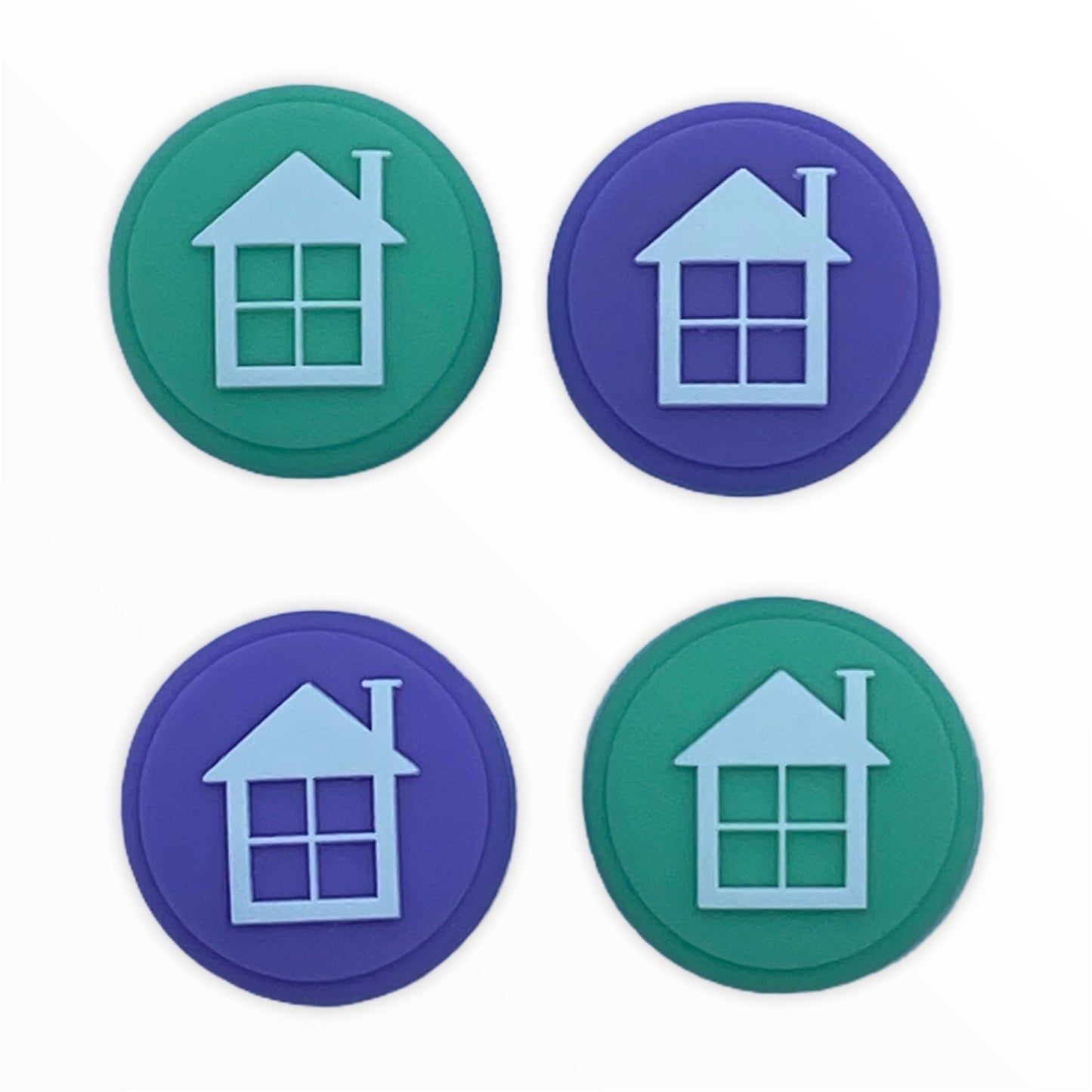 Jendore Green & Purple House 4Pcs Capuchons de poignée en silicone pour Nintendo Switch