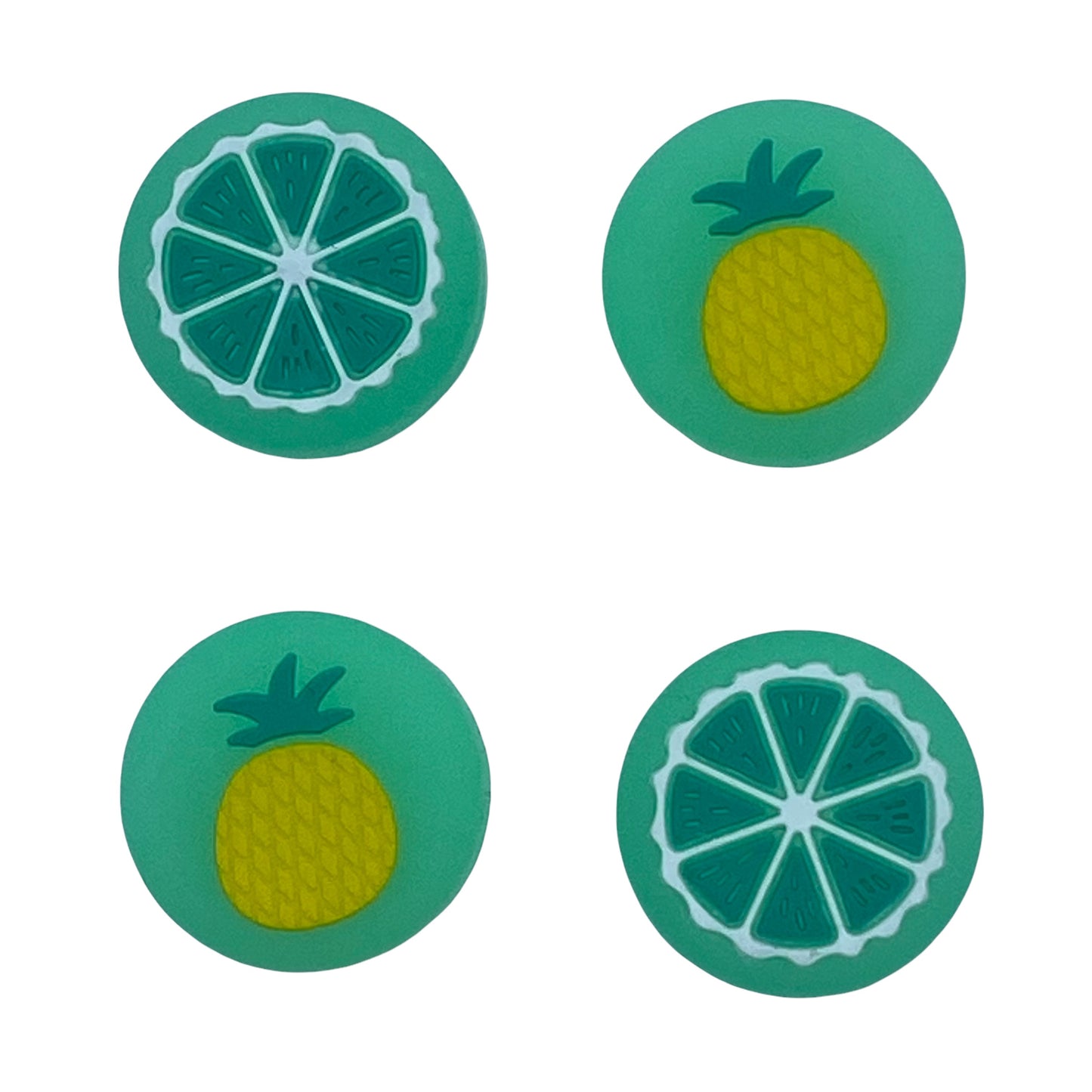 JenDore Jelly Green Piñas Frutas 4 Piezas Tapas de Silicona para Agarre del Pulgar para Nintendo Switch