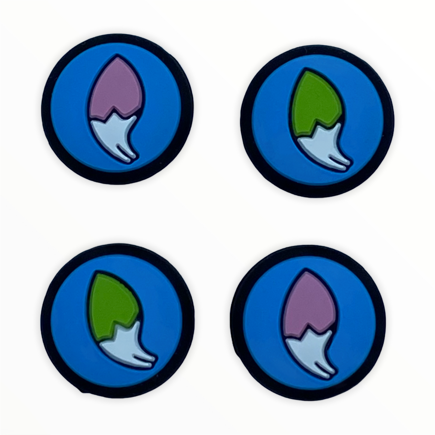 JenDore - 4 tapas de silicona para agarre de pulgar, color verde y rosa, para Nintendo Switch/Nintendo Switch Lite