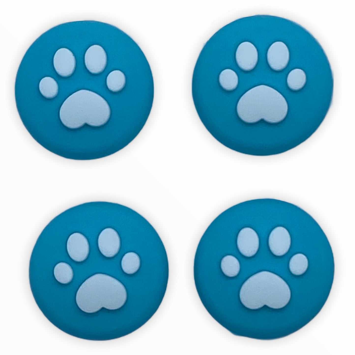 JenDore Blue White 4Pcs Paw Silicone Thumb Grip Caps for Nintendo Switch
