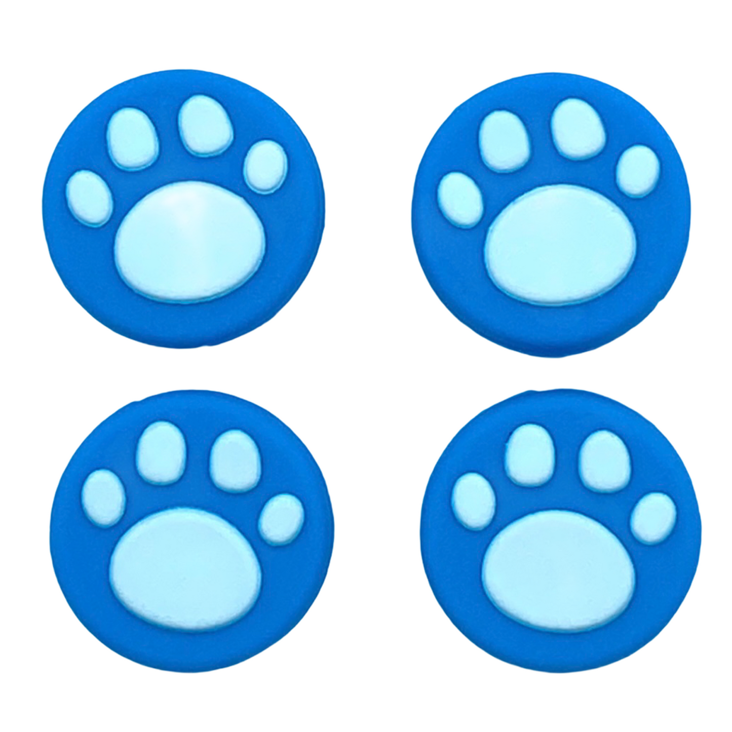 JenDore - 4 tapas de silicona para agarre de pulgar para Nintendo Switch, color azul y blanco