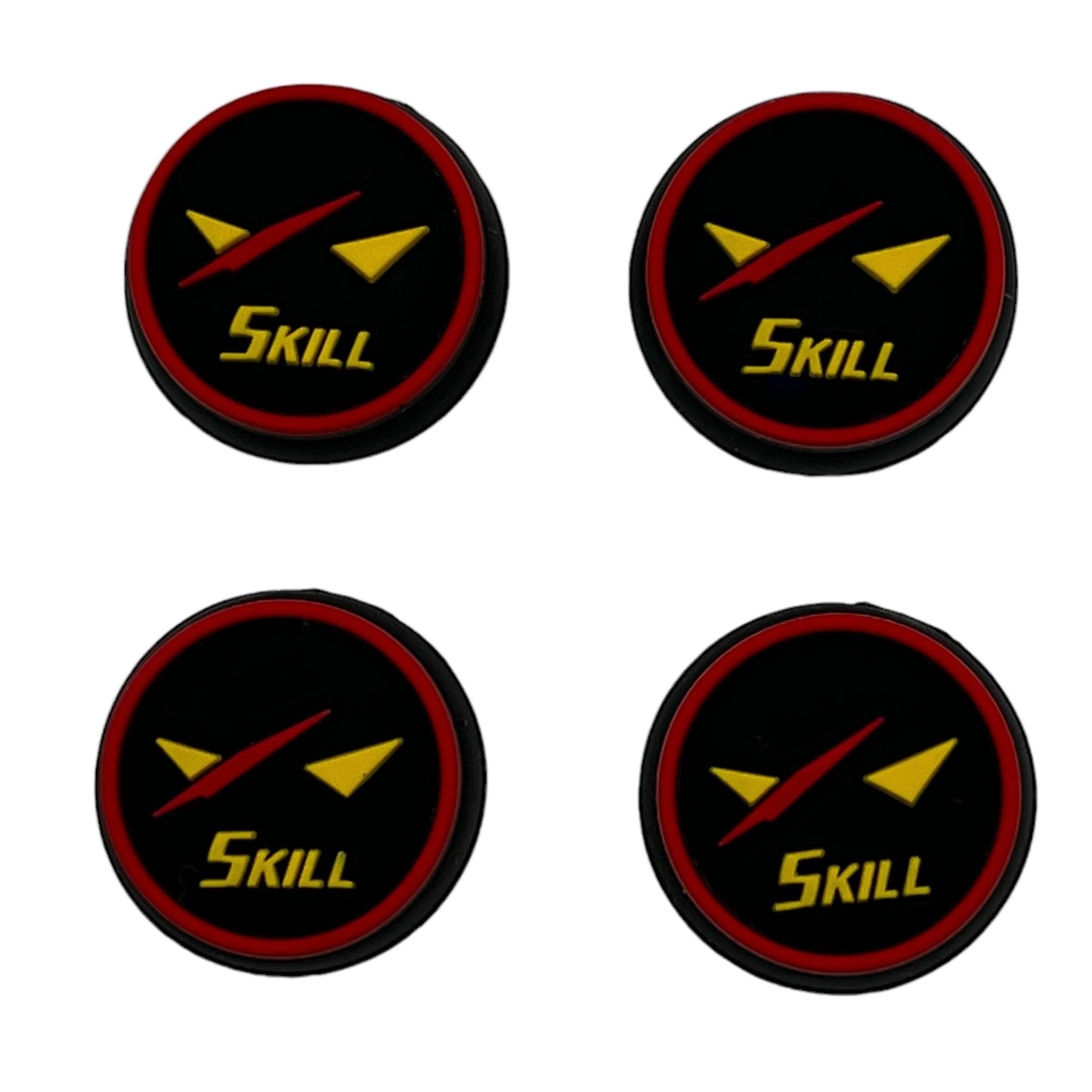 JenDore Red Black Yellow Skill 4Pcs Silicone Thumb Grip Caps for Nintendo Switch Pro , PS5 , PS4 , and Xbox 360 Controller