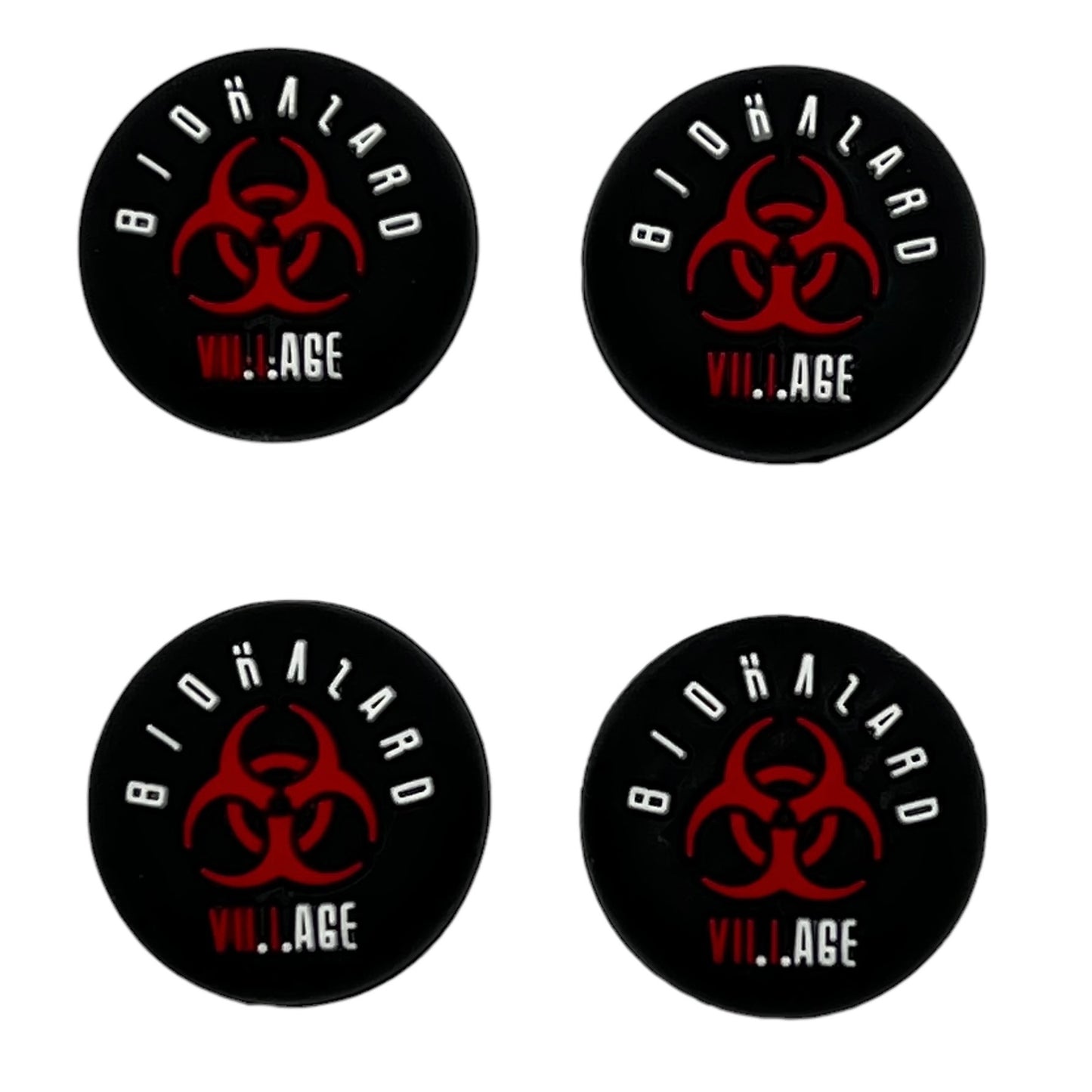 JenDore Black Red Village Gaming Anime 4Pcs Silicone Thumb Grip Caps for Nintendo Switch Pro, PS5, PS4, and Xbox 360 Controller