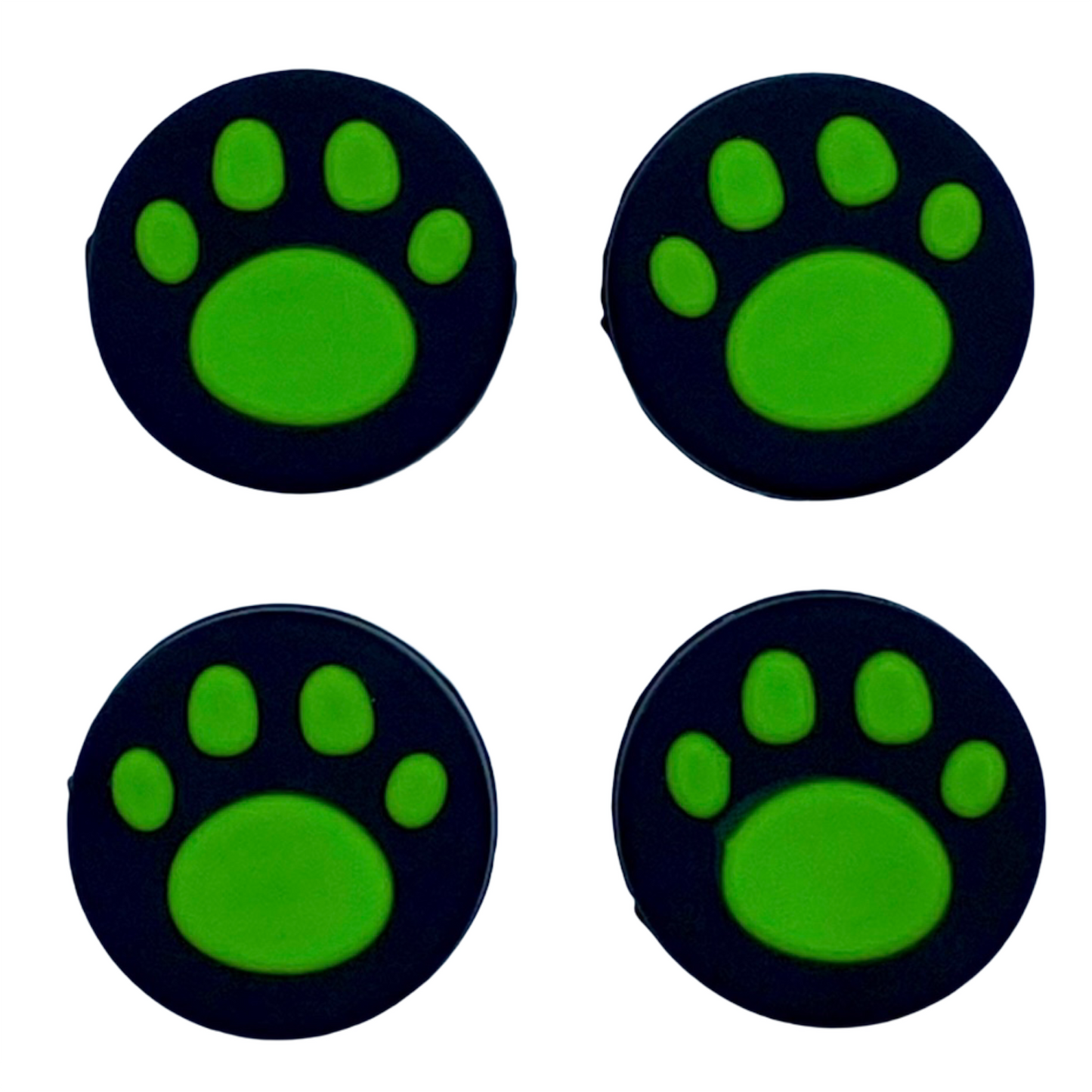 Jendore Lime Green & Black 4Pcs Paw Silicone Thumb Grip Caps pour Nintendo Switch