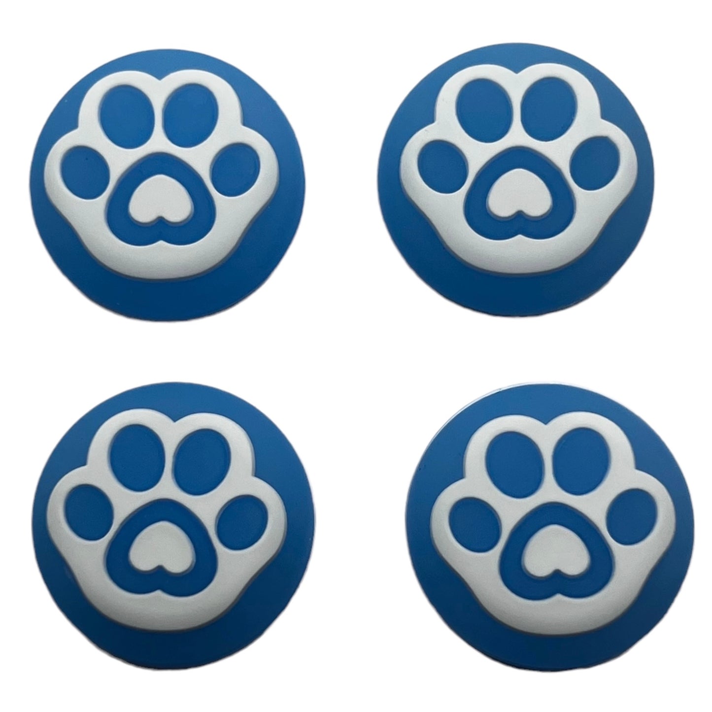 JenDore Blue Glow in the Dark Paws 4 tapas de silicona para agarre de pulgar para Nintendo Switch Pro, PS5, PS4 y controlador Xbox 360