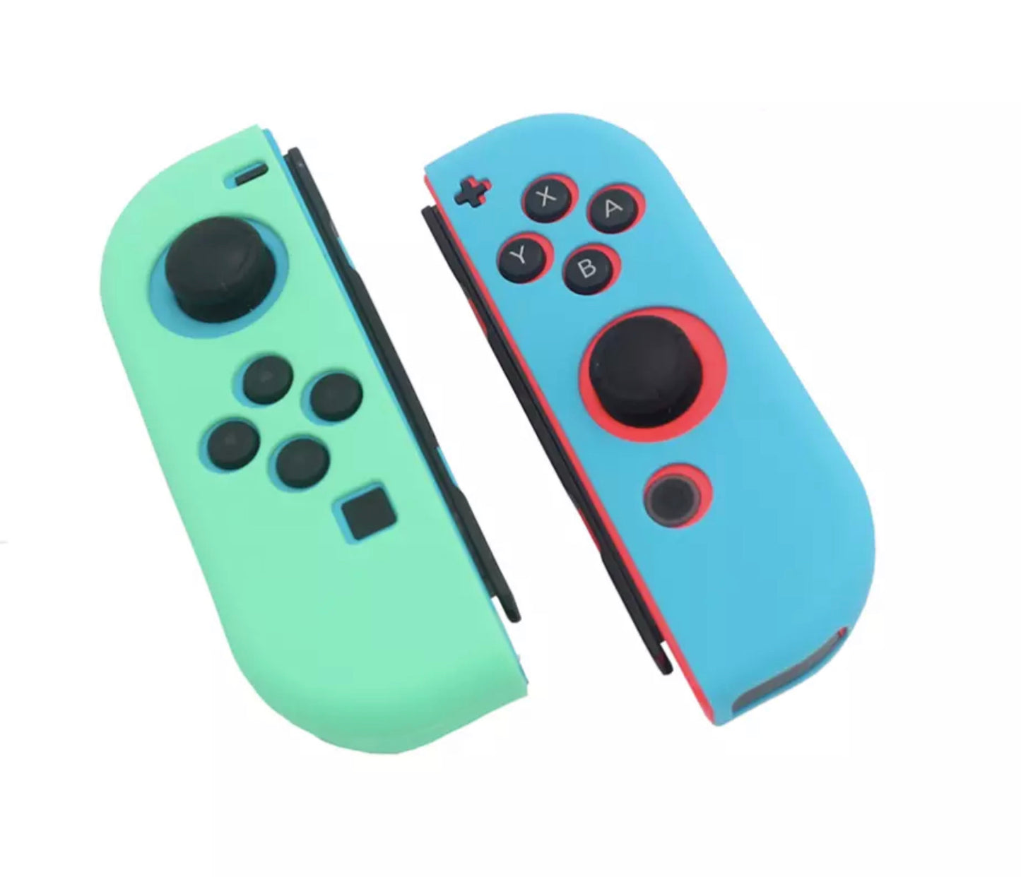 JenDore Blue & Green Silicone Protective Shell Controller Covers – Compatible with Nintendo Switch Joy-Con