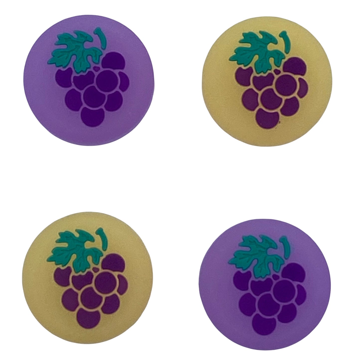 Jendore Jelly Violet Jaune Raisins Fruits 4Pcs Capuchons de Poignée en Silicone pour Nintendo Switch