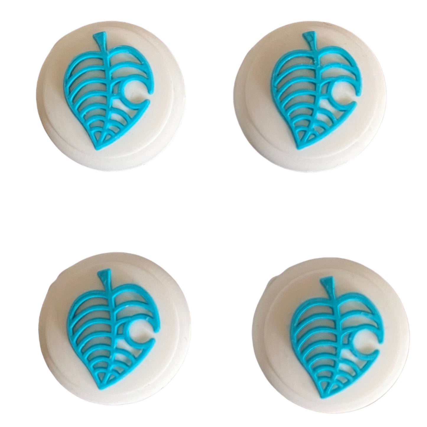 JenDore Blue White Leaf Animal Crossing4Pcs Silicone Thumb Grip Caps for Nintendo Switch