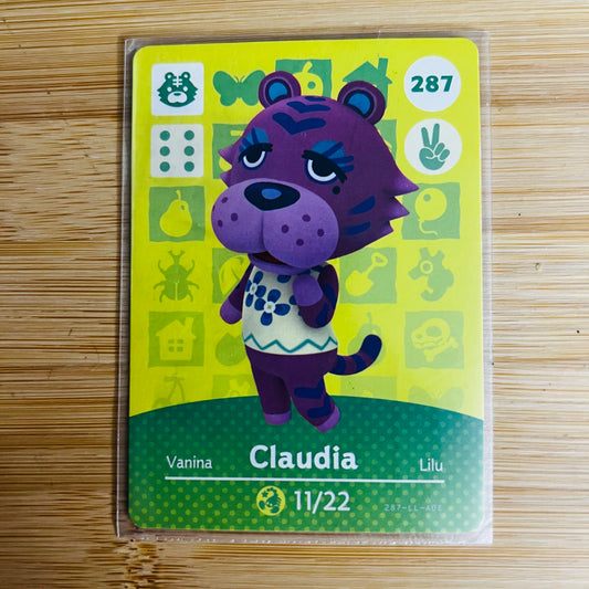Preowned Claudia Amiibo Card #287 for Nintendo Switch | Authentic Animal Crossing at JenDore