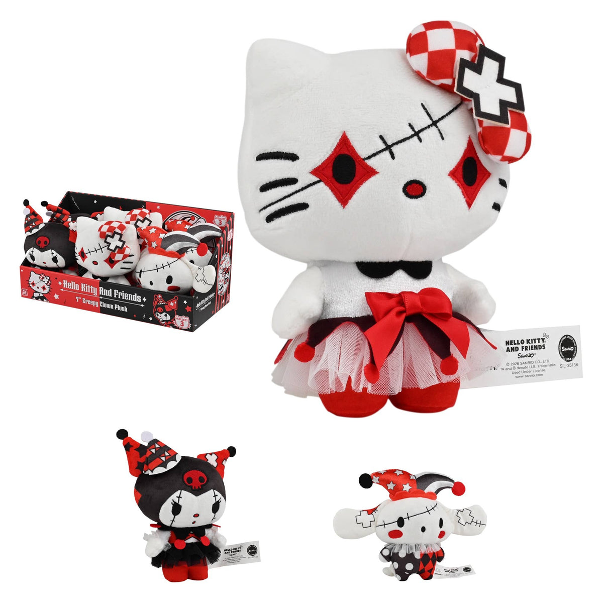 YuMe Hello Kitty and Friends 7" Cute Creepy Clown Plush