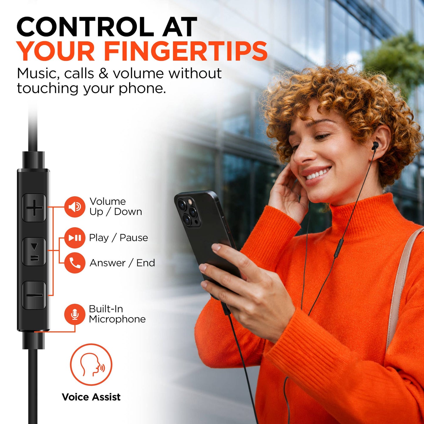 HyperGear Wired USB-C High-Fidelity Metal Earbuds with DAC – Black