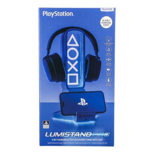 Paladone PlayStation 3-in-1 Desk Headphone Stand With RGB Light
