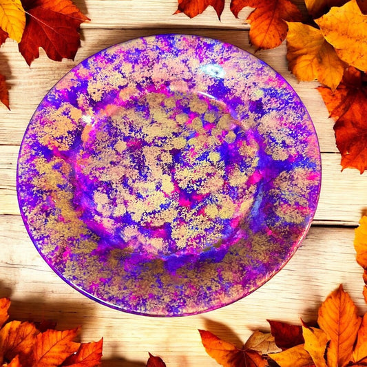 JenDore Handmade Luxe Vanity Plate - Purple & Gold Glimmer