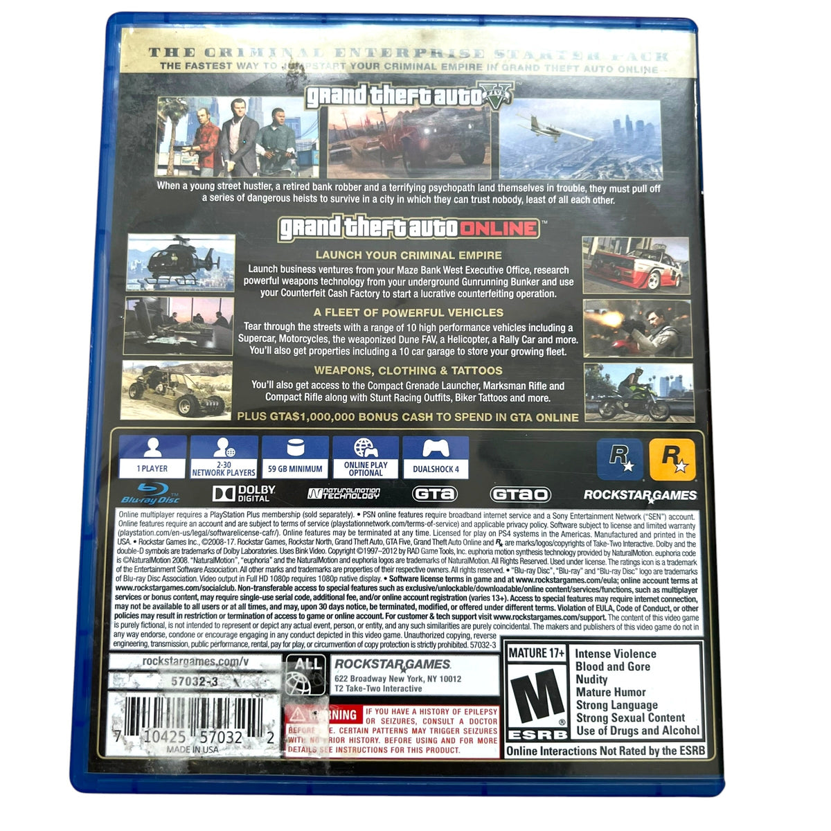 Grand Theft Auto V (GTA V) – PS4 PlayStation 4 Video Game with Case | Preowned