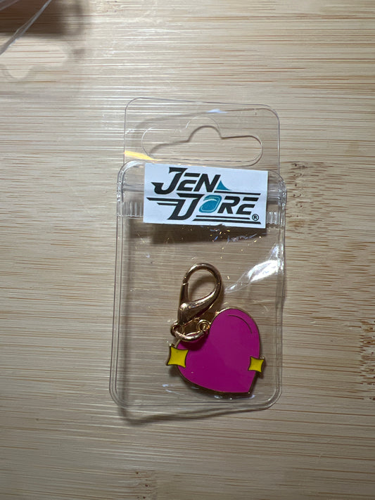 JenDore Handmade Pink Sparkle Heart Bag Charm