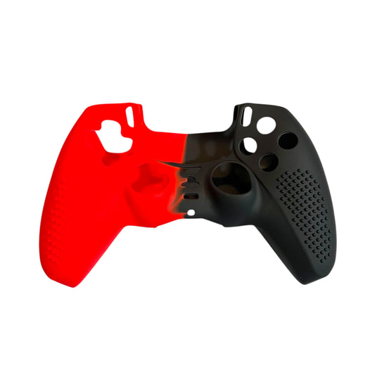 JenDore Black Red Anti-Slip Edge Silicone Cover for PS5 Controller