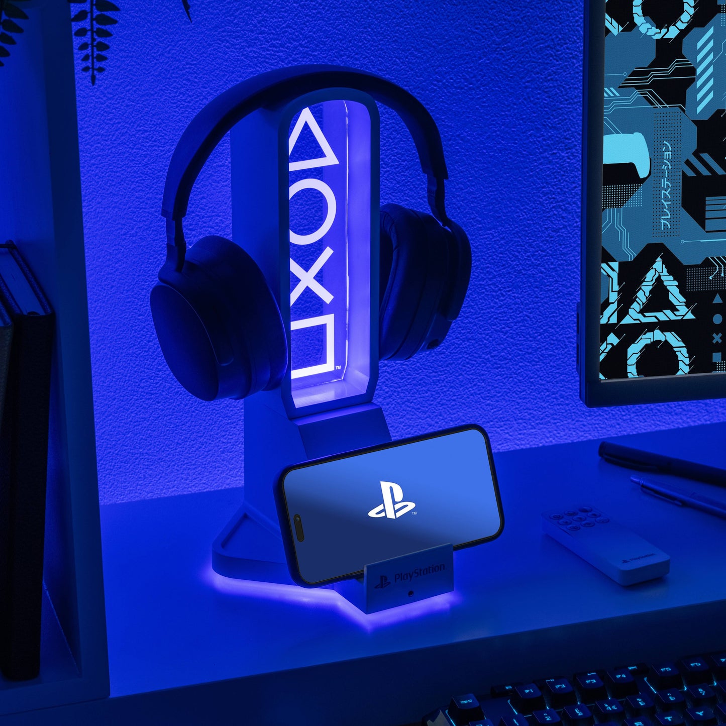 Paladone PlayStation 3-in-1 Desk Headphone Stand With RGB Light