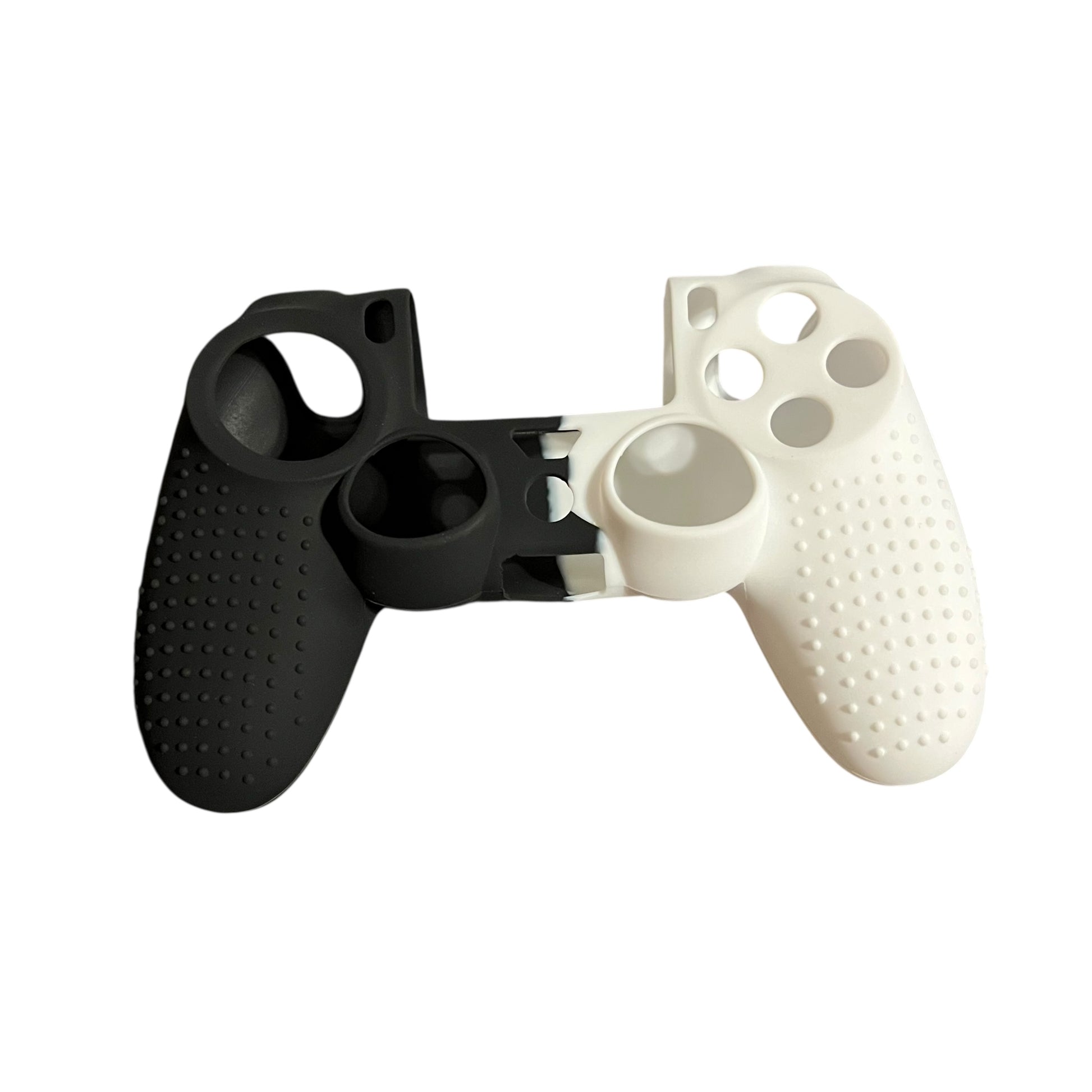 JenDore black white silicone cover compatible with PS4 Pro and Slim controller with grip texture