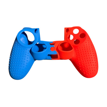 JenDore blue red silicone cover compatible with PS4 Pro and Slim controller with grip texture