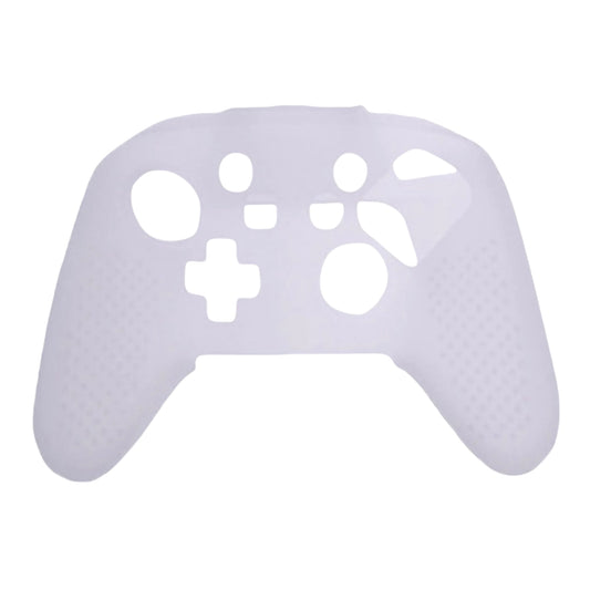 JenDore clear silicone anti-slip grip cover compatible with Nintendo Switch Pro Controller. Features a smooth textured surface for enhanced gaming control and protection.