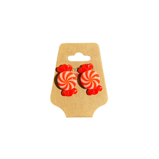 JenDore HandmadeRed Pink Candy Swirl Stud Earrings