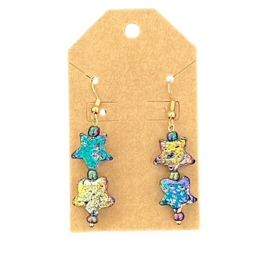 JenDore Handmade Star Galaxy Dangle Earrings