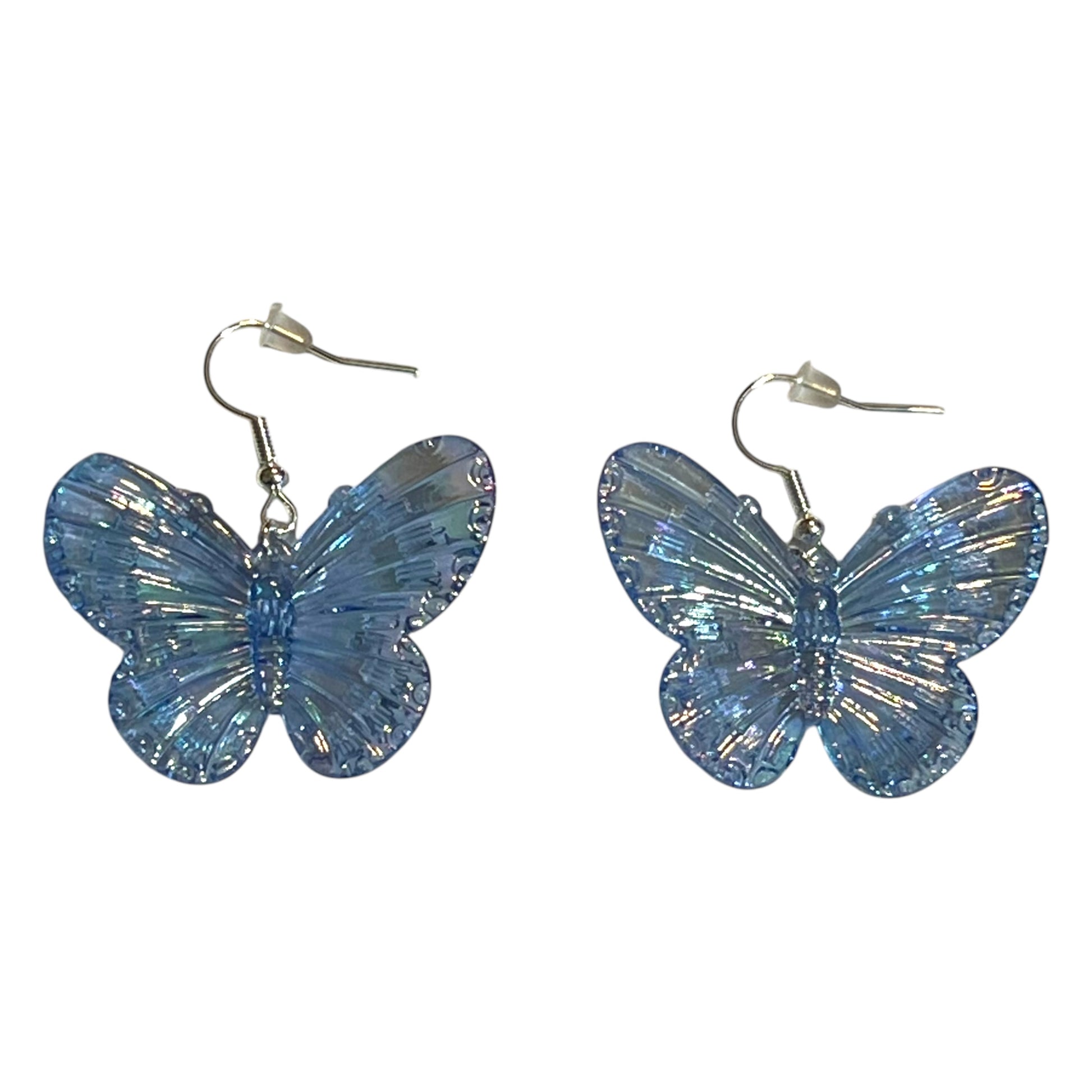 JenDore Light Blue Iridescent Butterfly Earrings