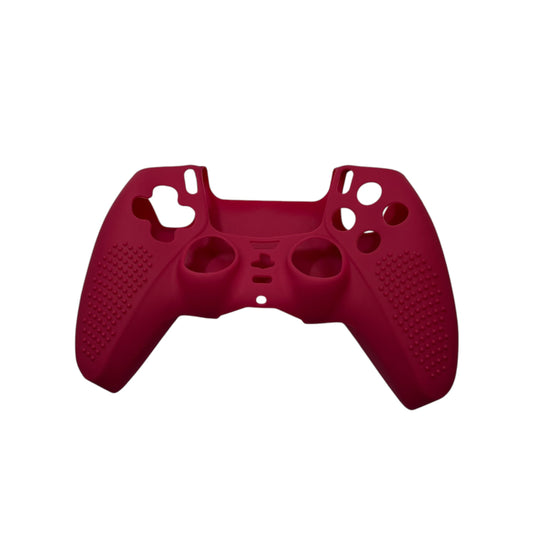 JenDore maroon silicone anti-slip grip cover compatible with PS5 wireless controller